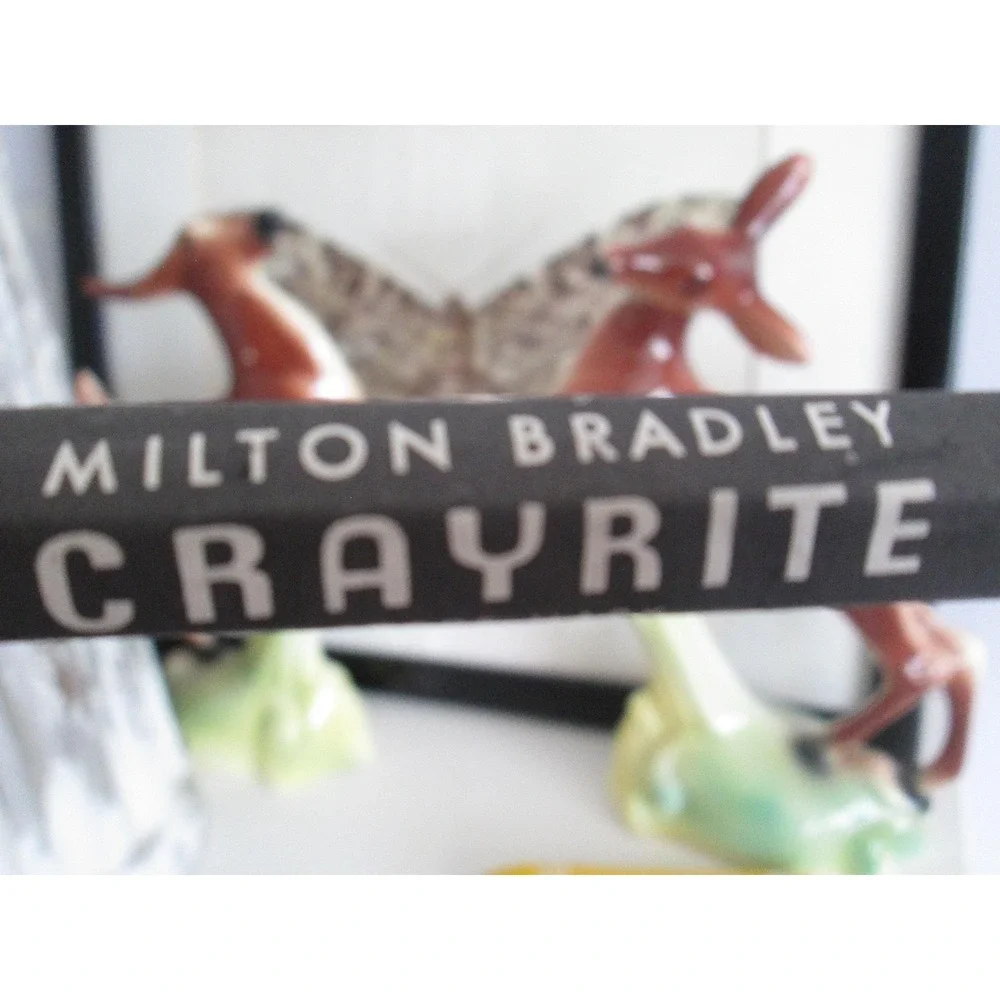 VTG 4 Milton Bradley CRAYRITE Anti Roll Pressed Crayons Classroom Art colors USA